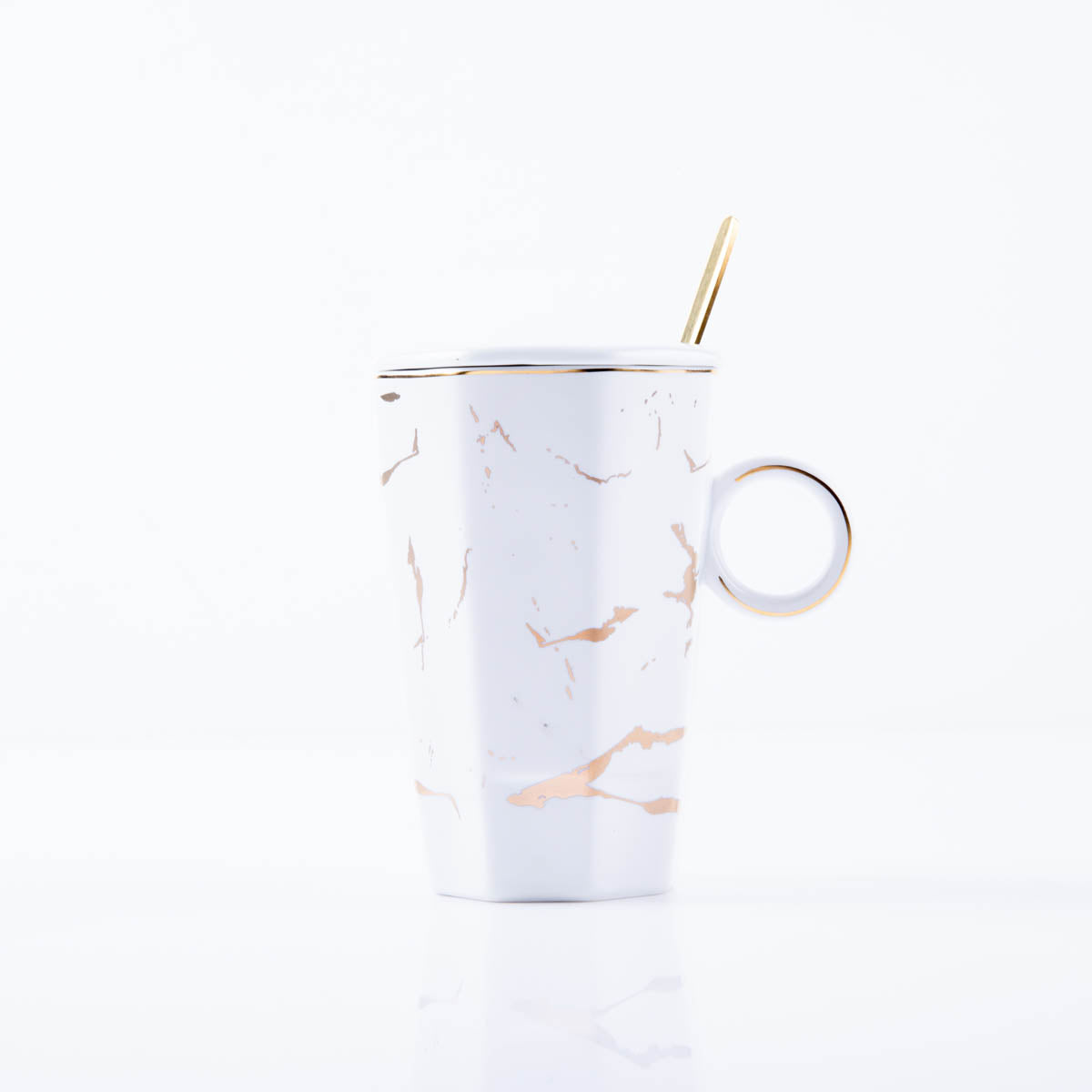 Marble Designed Coffee Mug with Lid