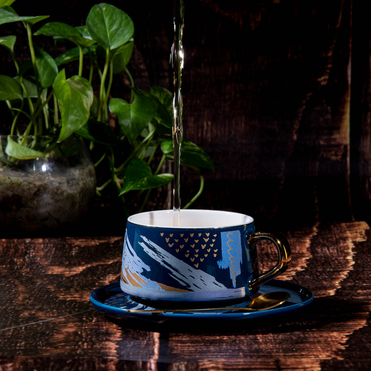 Blossom Brew Cup & Saucer Set with Stirrer