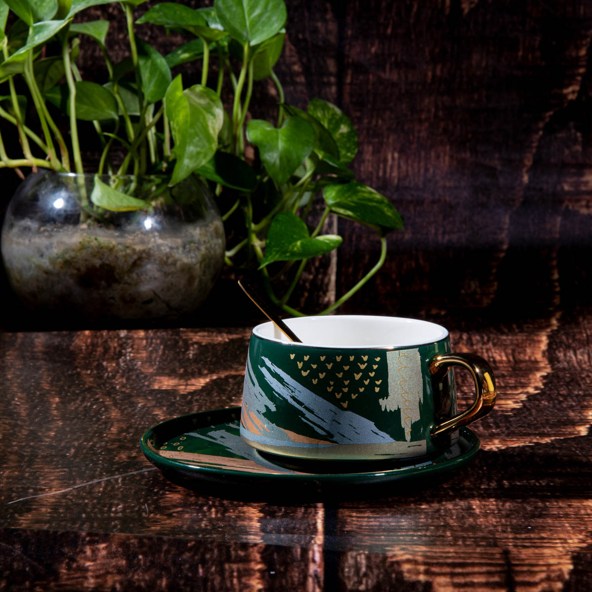 Blossom Brew Cup & Saucer Set with Stirrer